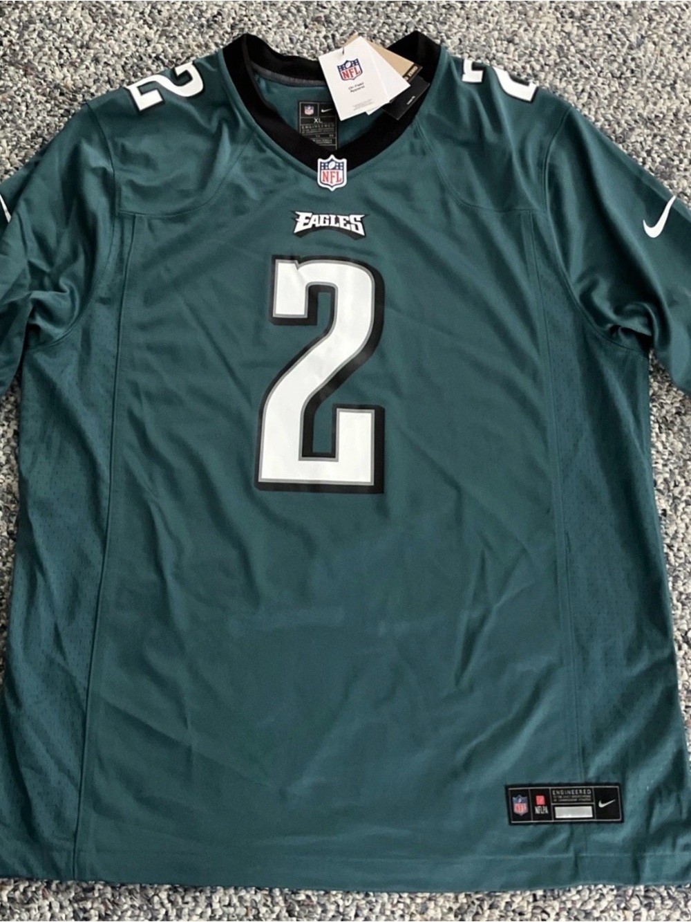 NWT RARE NFL NIKE Mens Philadelphia Eagles Hurts #2 Rookie On Field Jersey XL